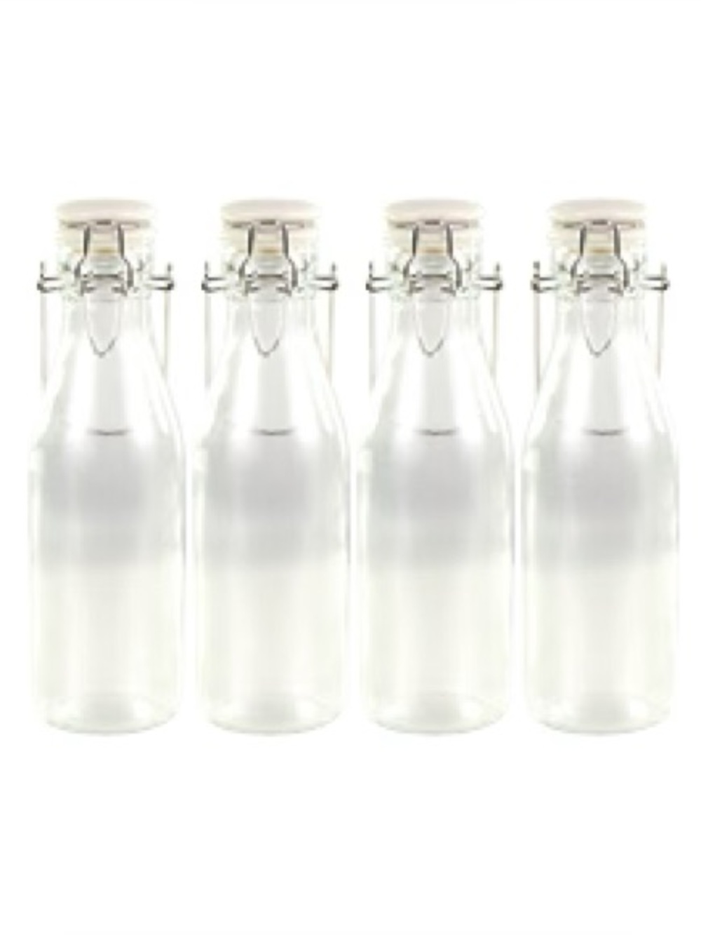 Sipology-Clear Glass Swing-Top Bottles - Set of 4